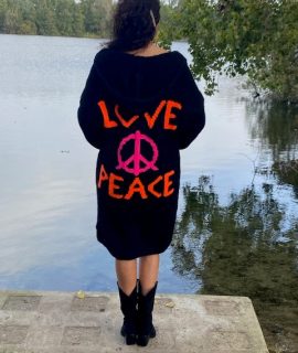 Love And Peace Vest Met Capuchon Zwart Bo