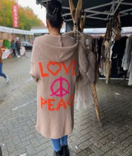 Love And Peace Vest One Size Crème Bo