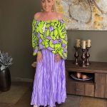Off the shoulder blouse - Appeltjes Groen
