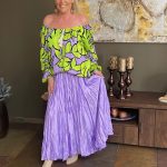 Off the shoulder blouse - Appeltjes Groen - Afbeelding 2