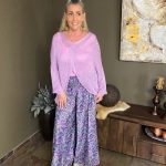 Wijde broek zijdelook Lila - Chrissy