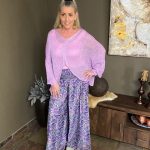 Wijde broek zijdelook Lila - Chrissy - Afbeelding 2