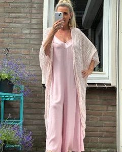 Jumpsuit Poederroze Met Verstelbare Bandjes