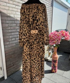 Lange rok met tijgerprint Camel – Tigress