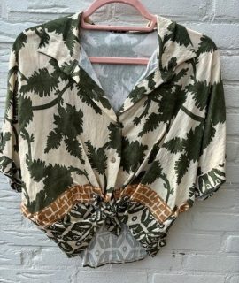 Blouse Khaki/creme – Louisa