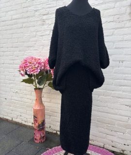 Oversized Trui Van Bouclette Zwart – Isho