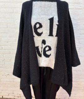 Poncho Zwart Met Glitters – Cecilia