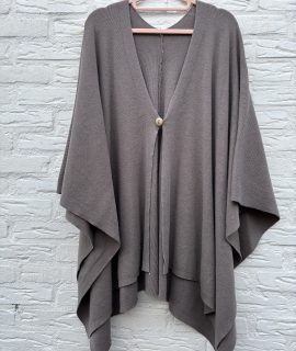 Poncho Taupe 1 Maat Tot 48