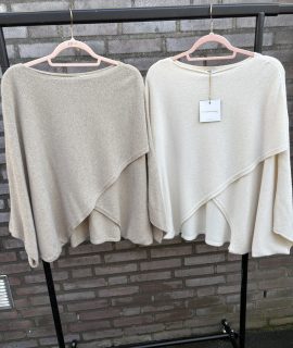 Trui met overslag beige Cashmire – Lovely