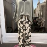Broek met print en elastische band - prya - Afbeelding 2