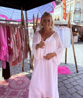 Jurk met rushes lang – Thyra