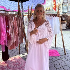 Jurk met rushes lang – Thyra