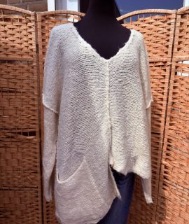 Ibiza-Style Trui Oversized Asymmetrische – Sky