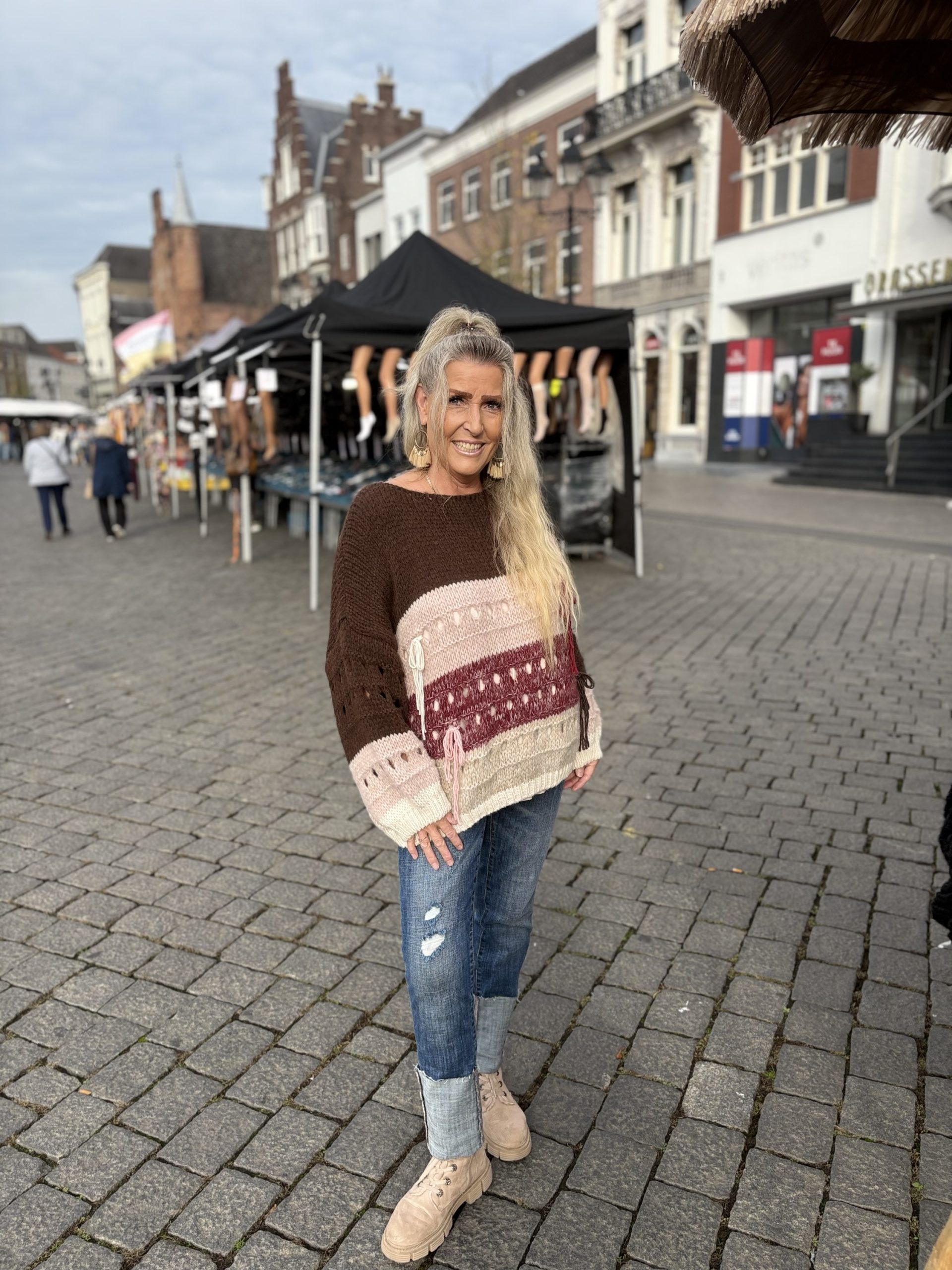 Trui oversized met draadjes - Suzy