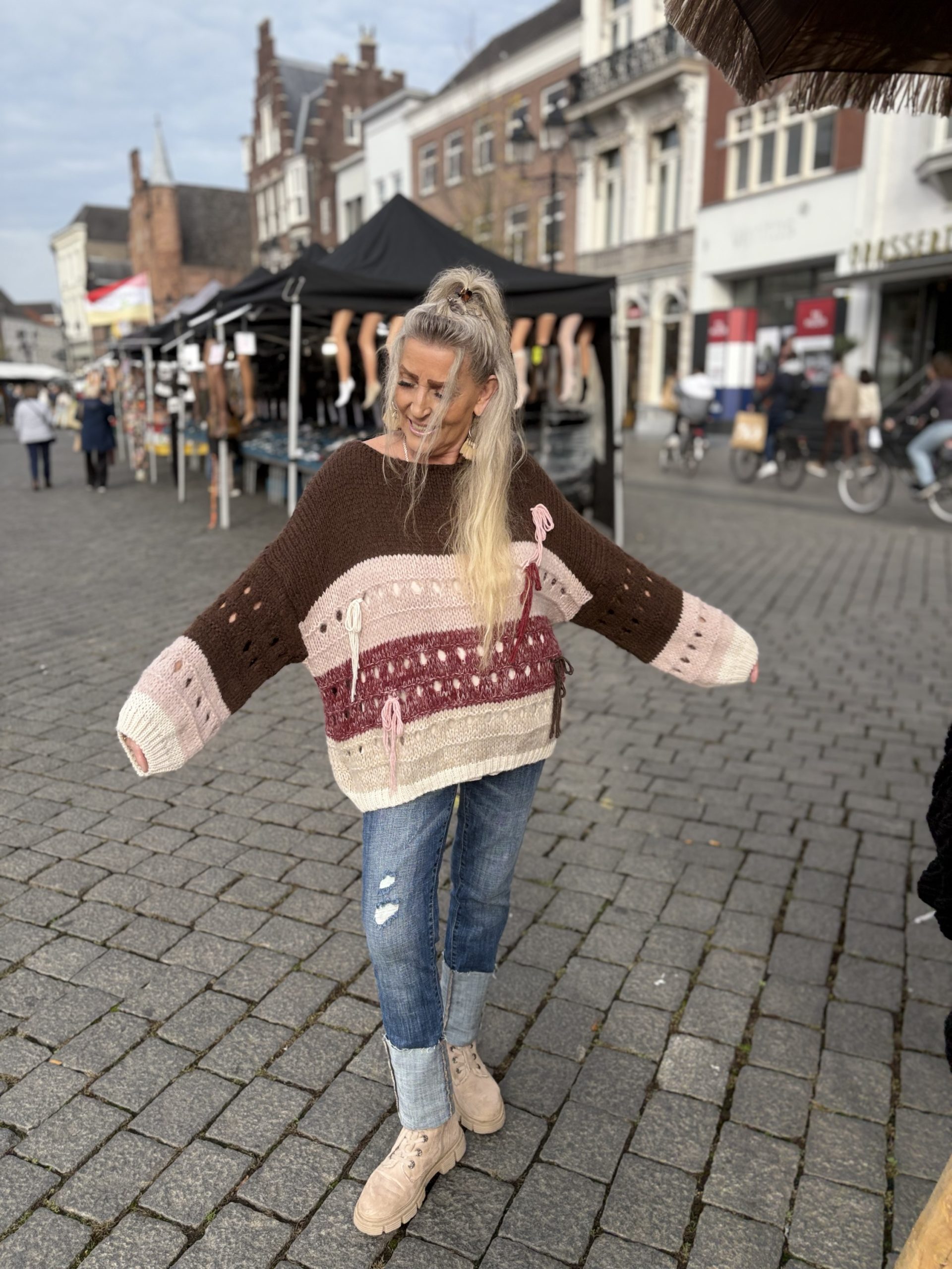Trui oversized met draadjes - Suzy - Afbeelding 3