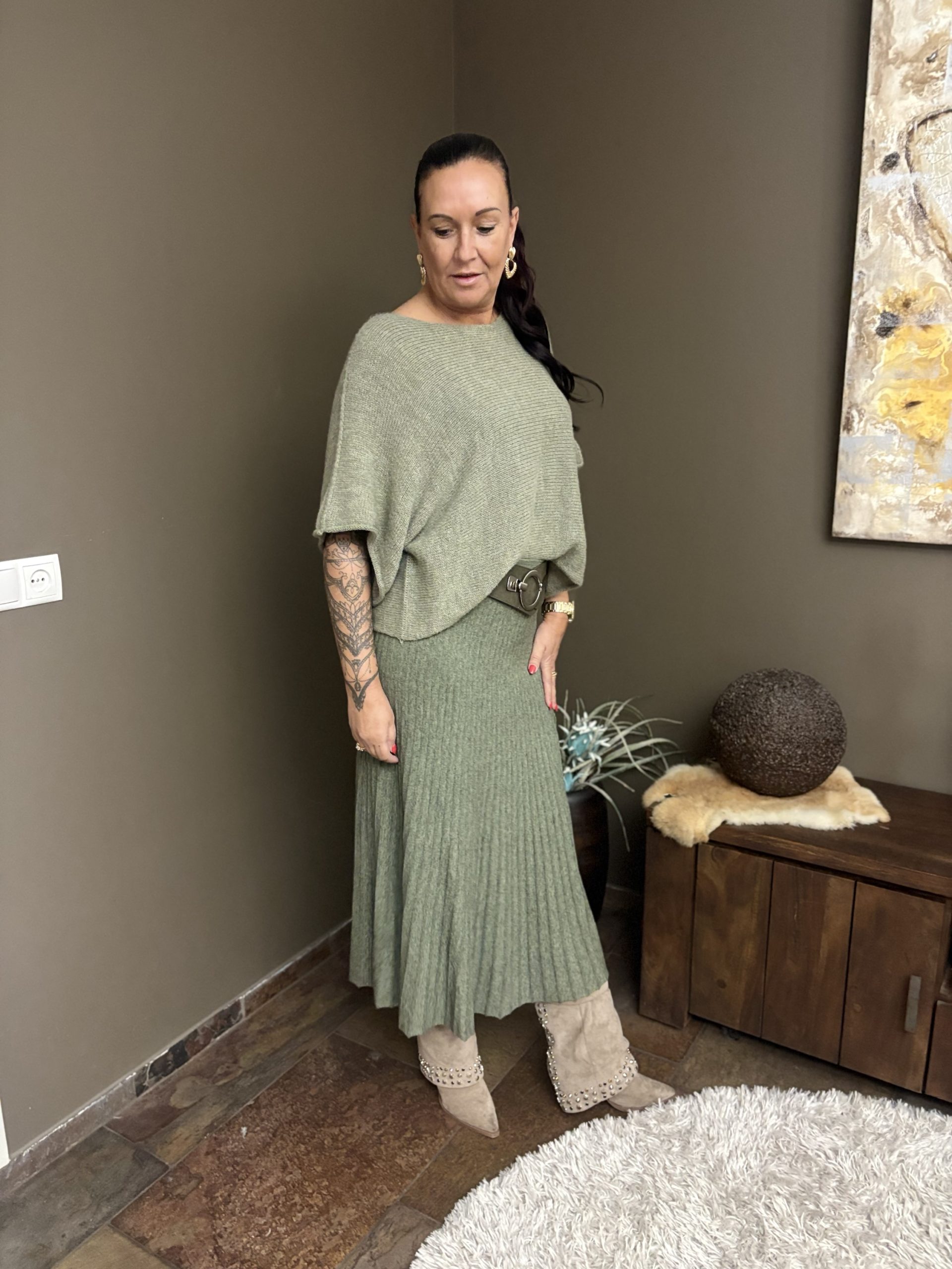 Trui Alpaca driekwart mouw - Sky - Afbeelding 3