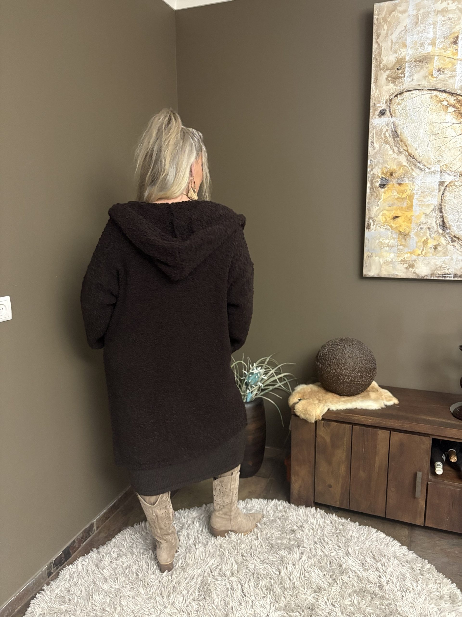 Bouclette vest met capuchon - Belinda - Afbeelding 4