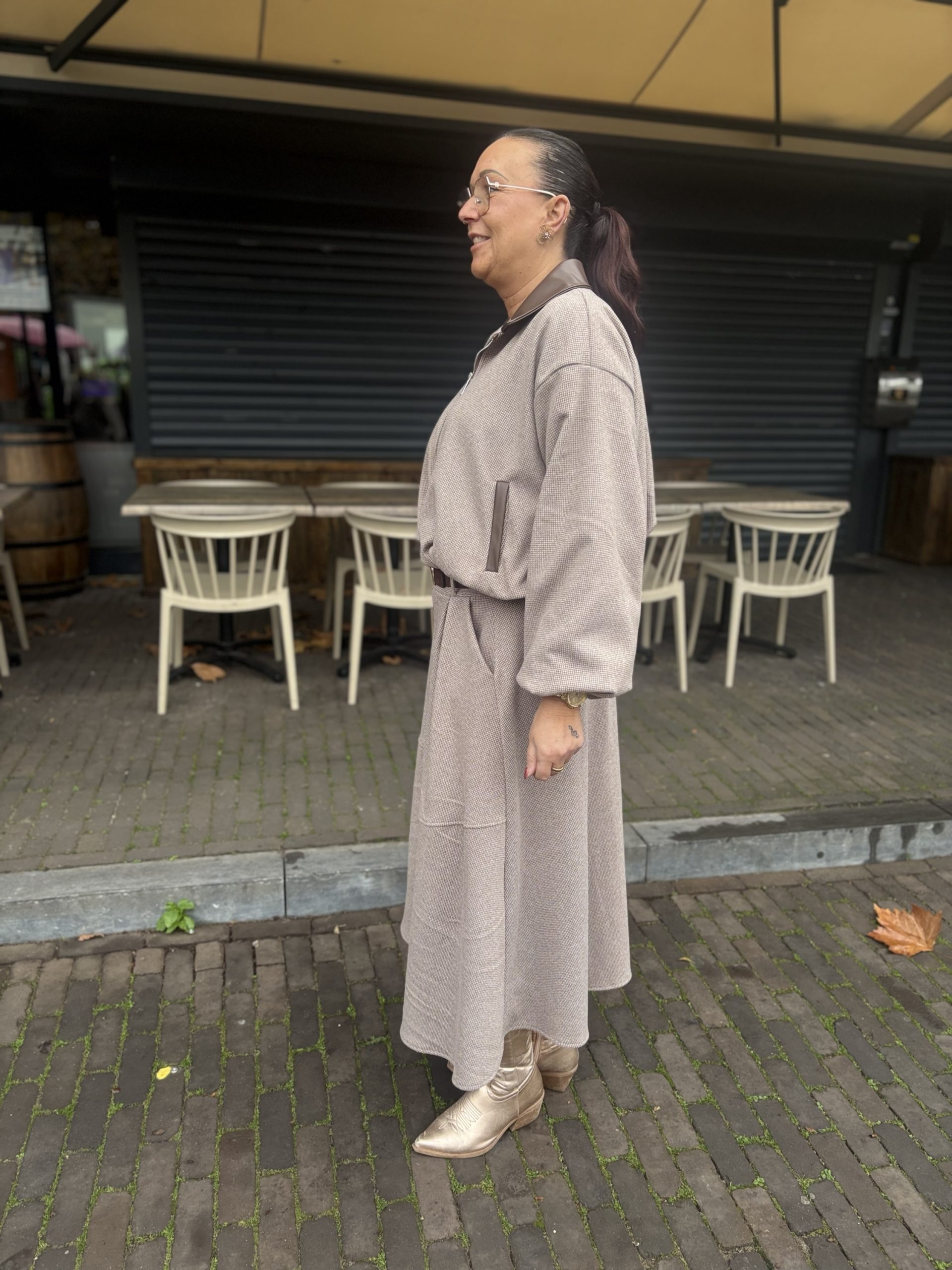 2 delige Set Ballonjas en A-lijn rok - Sita - Afbeelding 2