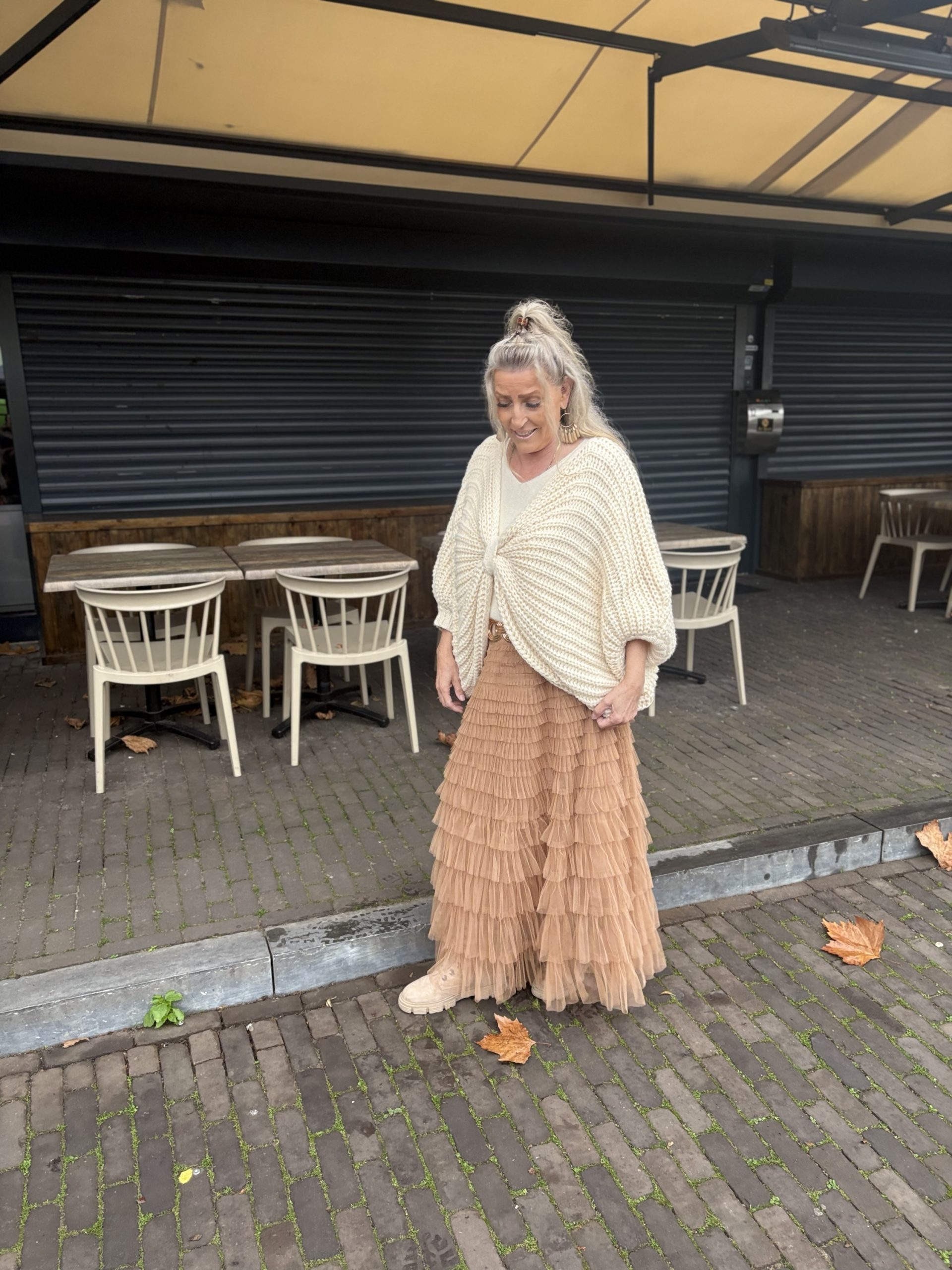 Tulle lange rok met ruffle - Jain