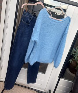 Trui met boothals – Blue