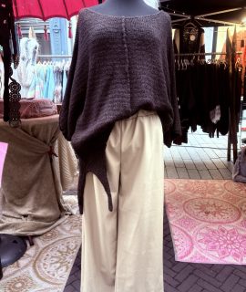 Leatherlook broek Creme – Lucy