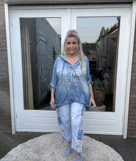 Spijkerbroek met kant aan de zijkanten – Jolie