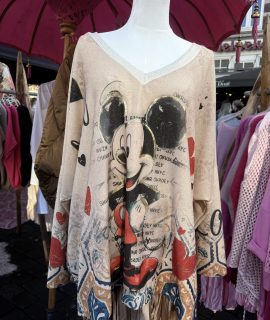 Shirt Lurex met print lange mouw oversized – Miny