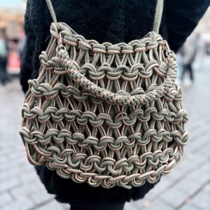 Dames Tas Boho Stijl – Gevlochten Tas met Goud Detail – Goldie