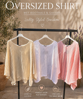 Oversized Boothals Shirt met vlindermouwen – Julia