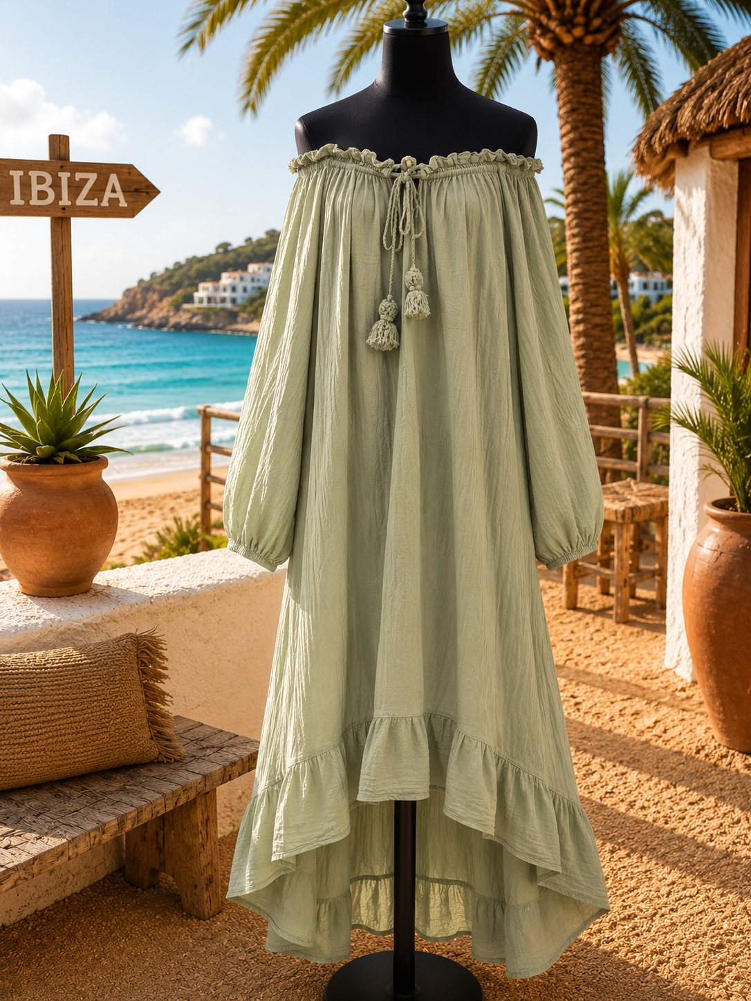 Bohemian Ibiza Jurk – Off Shoulder - Luna
