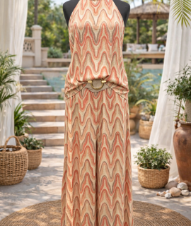 2-Delige Lurex Set Dames – 2 Kleuren Oranje en Geel