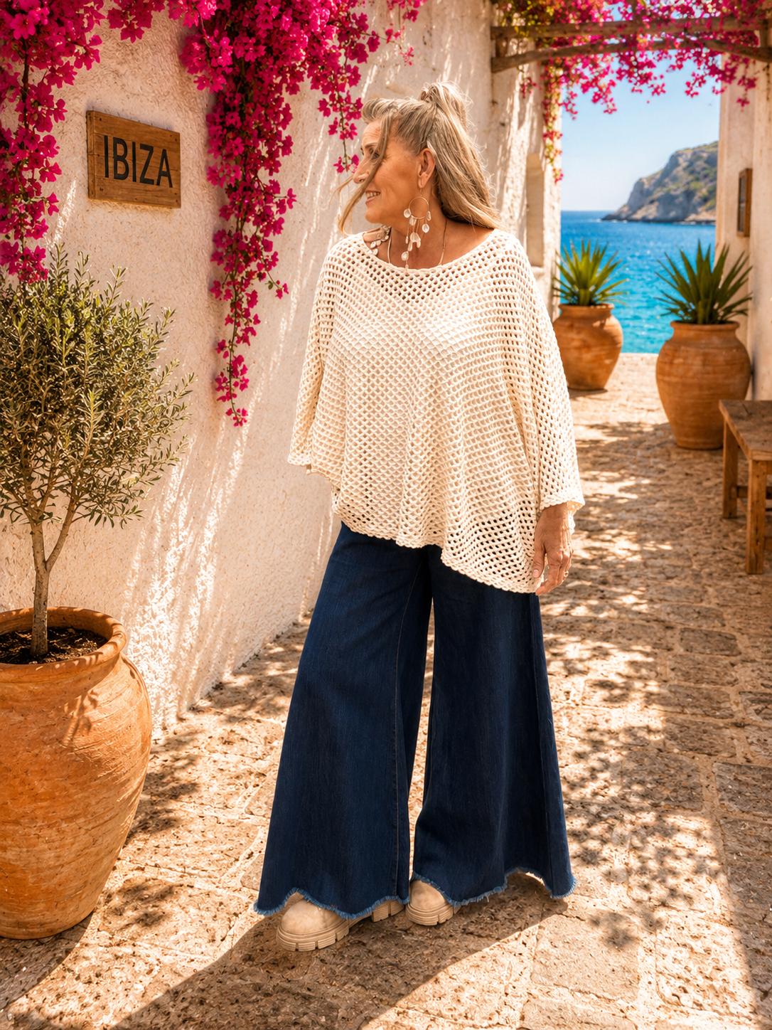 Gehaakte look top doorlopende mouwen - Julia - Afbeelding 7