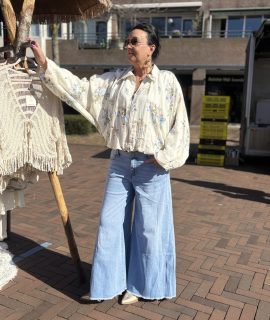 Bloemen bomberjasje met vlindermouwen dames – Ibiza stijl – one size t/m 44 – diverse kleuren – Bruni