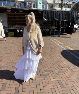 Strapless lange jurk met lagen – Karina