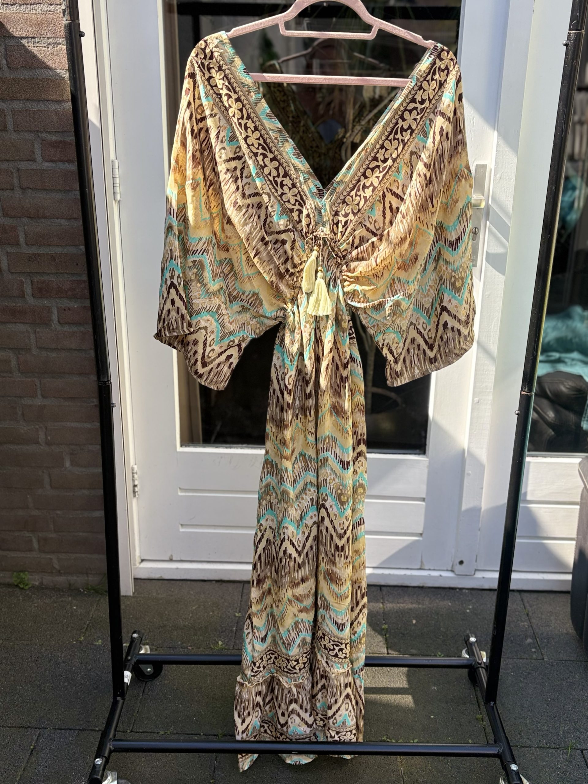 Lange Ibiza Jurk met elastiek onder de borst - beauty