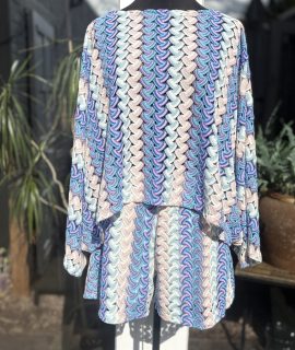 Boho set top met vlindermouwen en  korte broek met elastische band – Fleur