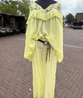 Linnen Ibiza Broek – Rechte Pijp – Wit & Creme – Luna