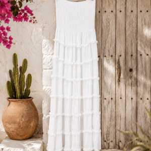 Ibiza strapless stroken jurk – Clivia