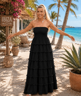 Boho strapless-jurk dunne laagjes – Clivia