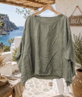 Linnen Shirt met Doorlopende Mouwen Ibiza Style – Linda