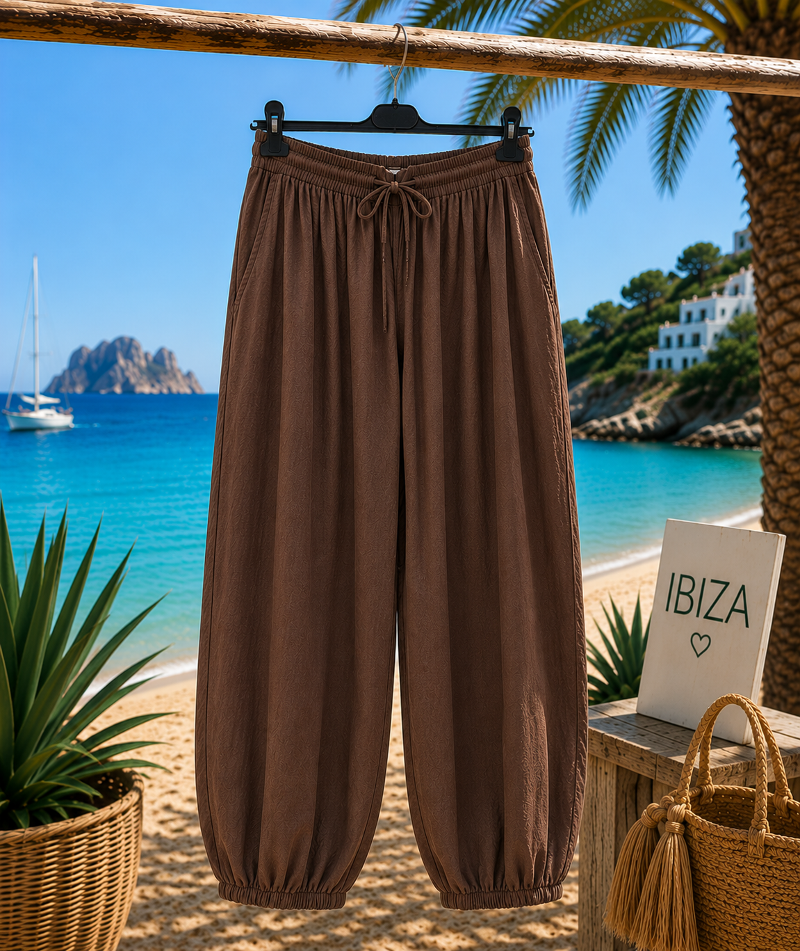 Boho broek met elastische band onder aan de pijpen - Tasha - Afbeelding 4