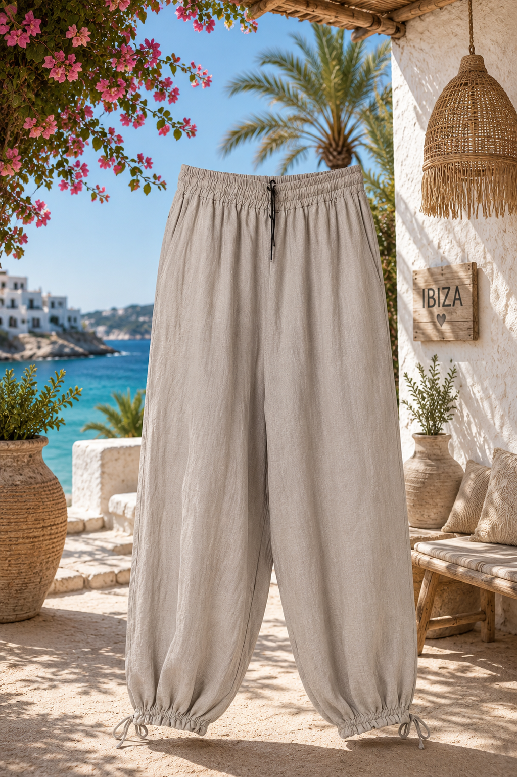 Linnen Boho Broek met Elastische Pijpen - Lyna - Afbeelding 4
