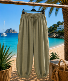 Boho broek met elastische band onder aan de pijpen – Tasha