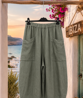 Boho broek linnen – Sky