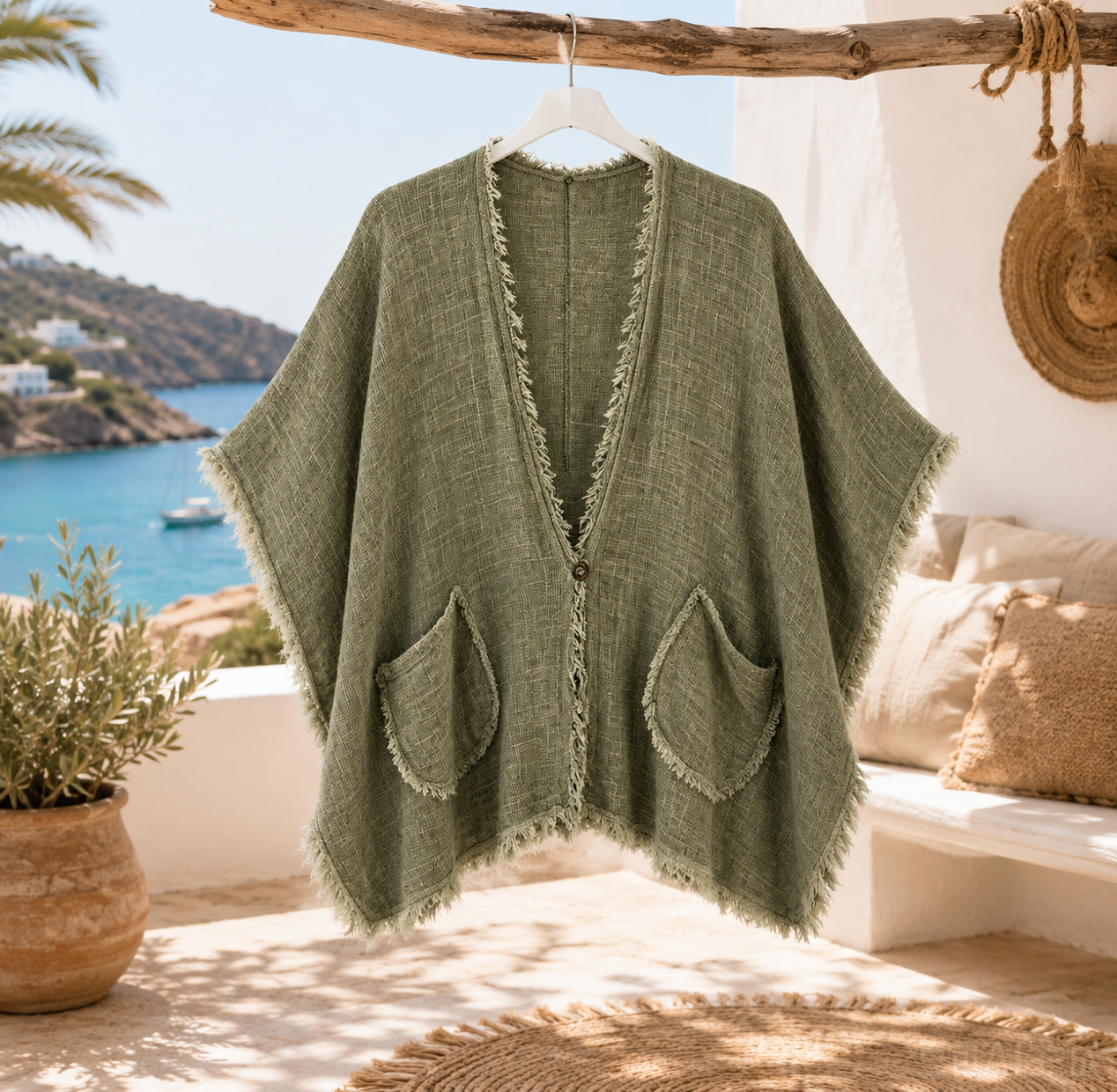 🌿 Boho Franje Vest met Zakjes - Kim