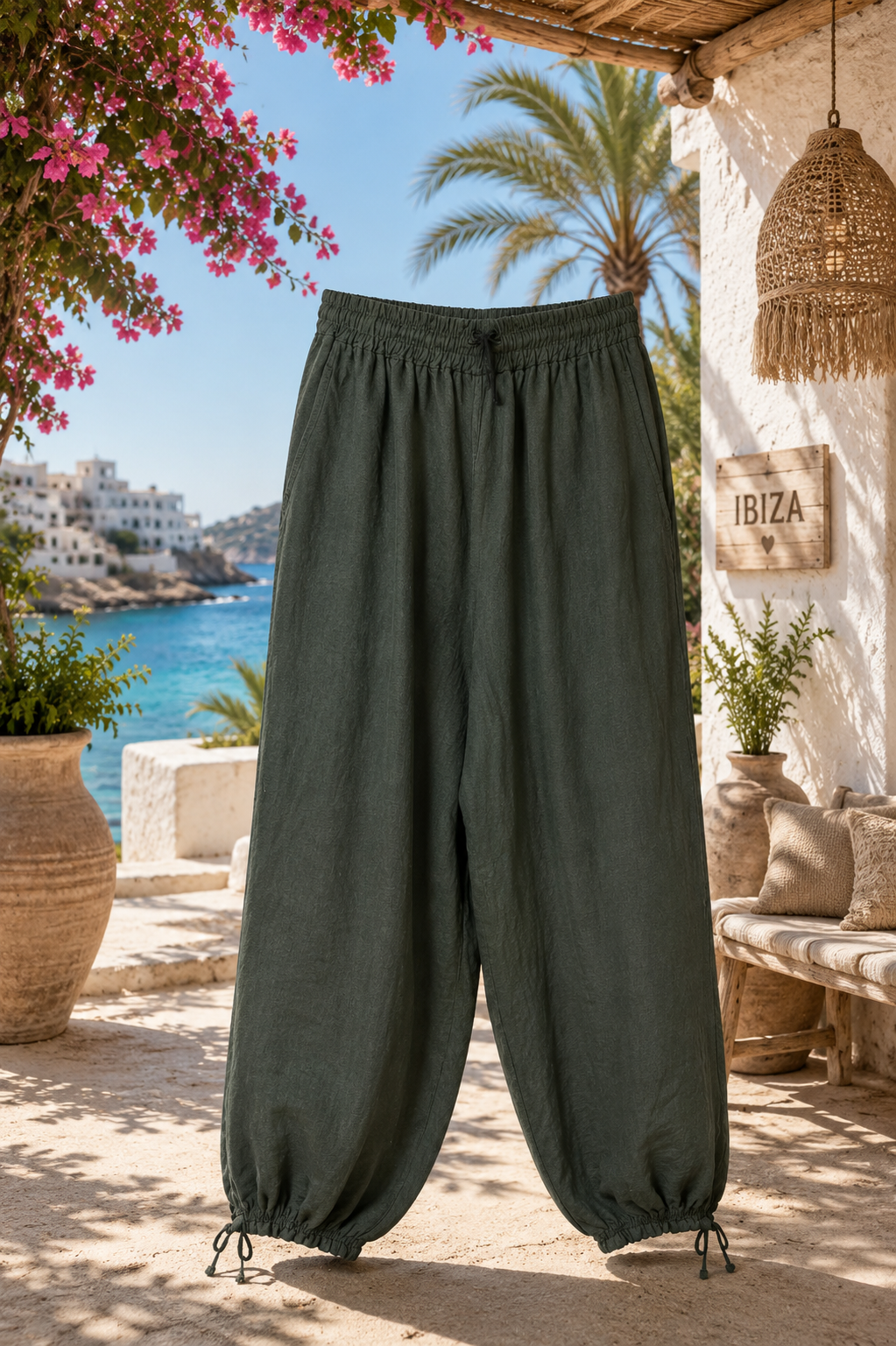 Linnen Boho Broek met Elastische Pijpen - Lyna - Afbeelding 3