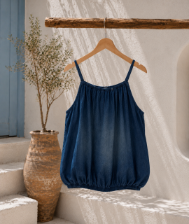 Ibiza Breeze Lynocel Top met Elastische Band – Brenda