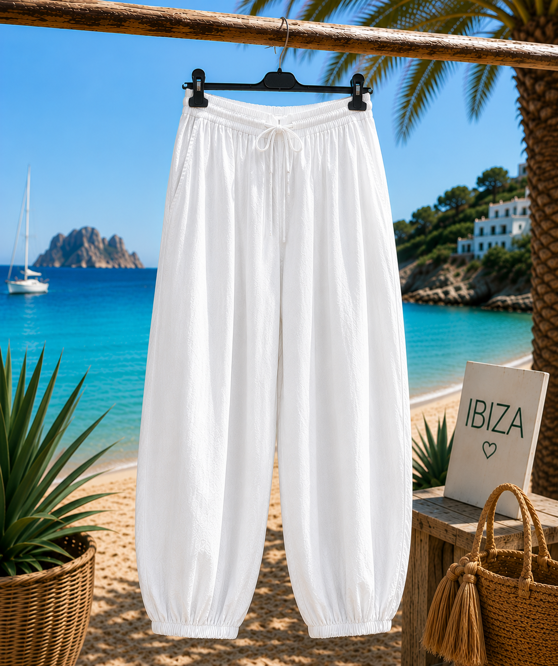 Boho broek met elastische band onder aan de pijpen - Tasha - Afbeelding 3