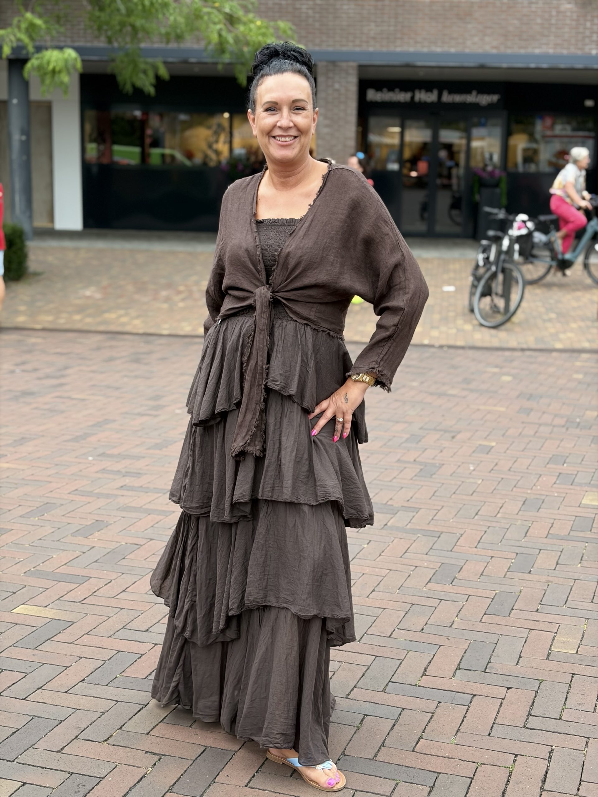 Linnen Boho Knoopvest met Franjes - Klara - Afbeelding 7