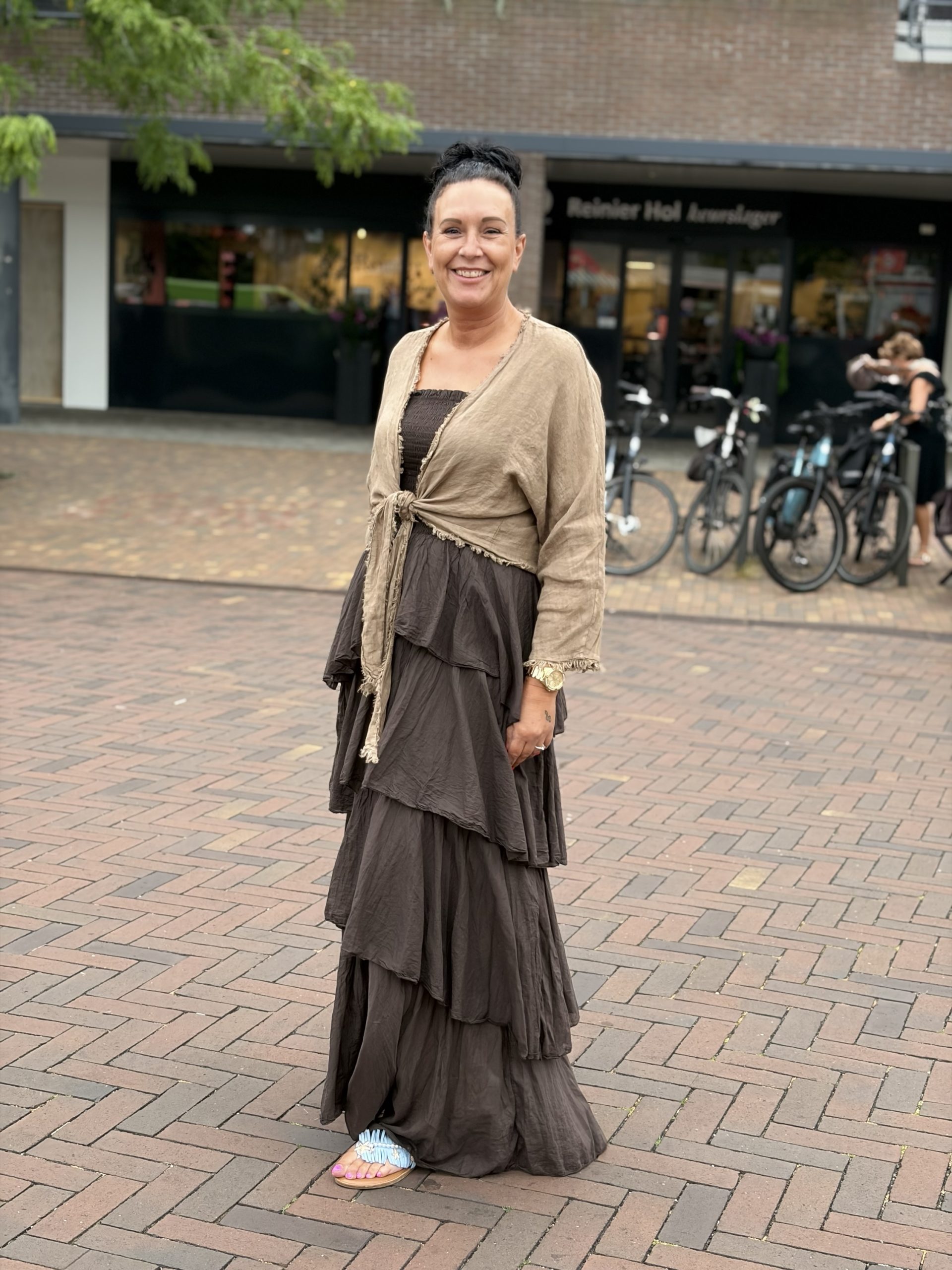 Linnen Boho Knoopvest met Franjes - Klara - Afbeelding 4